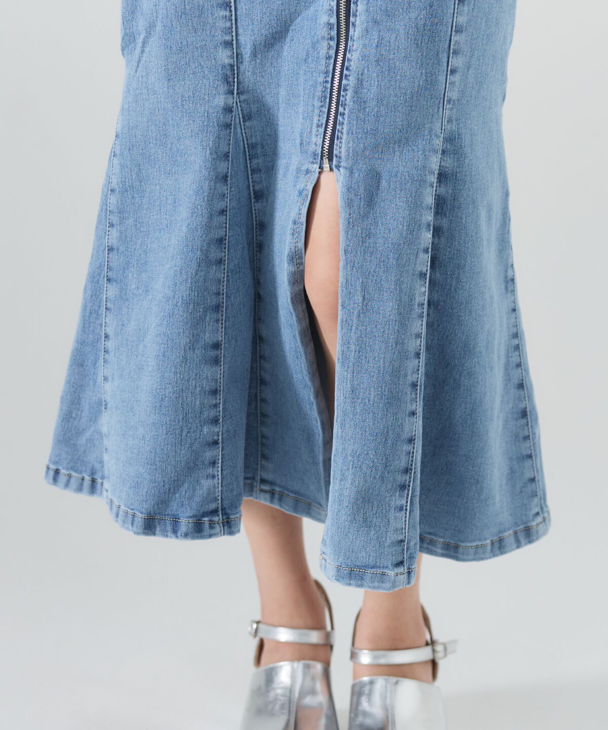 REDYAZEL「フロントジップデニムマーメイドスカート」|タイト|