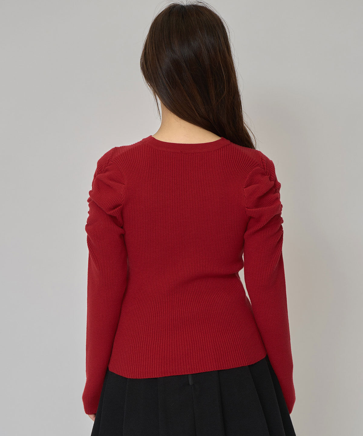 REDYAZEL「パワショルロゴリブニットトップス」|ニット・セーター|