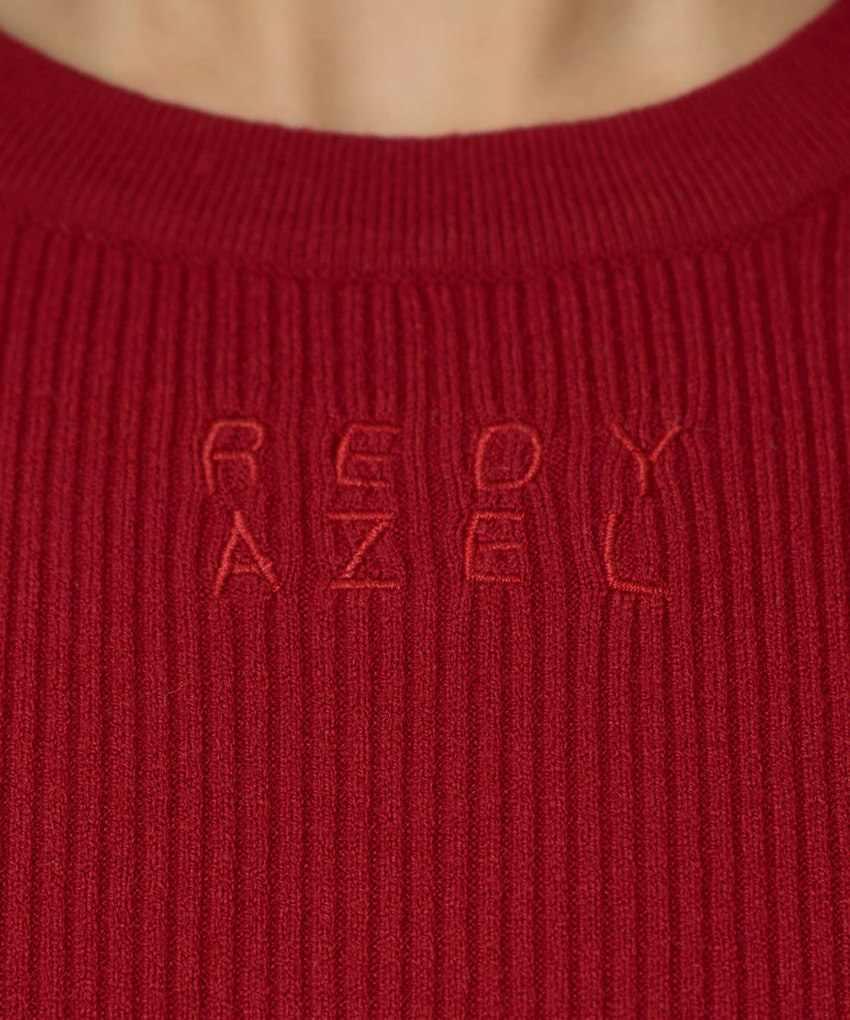 REDYAZEL「パワショルロゴリブニットトップス」|ニット・セーター|