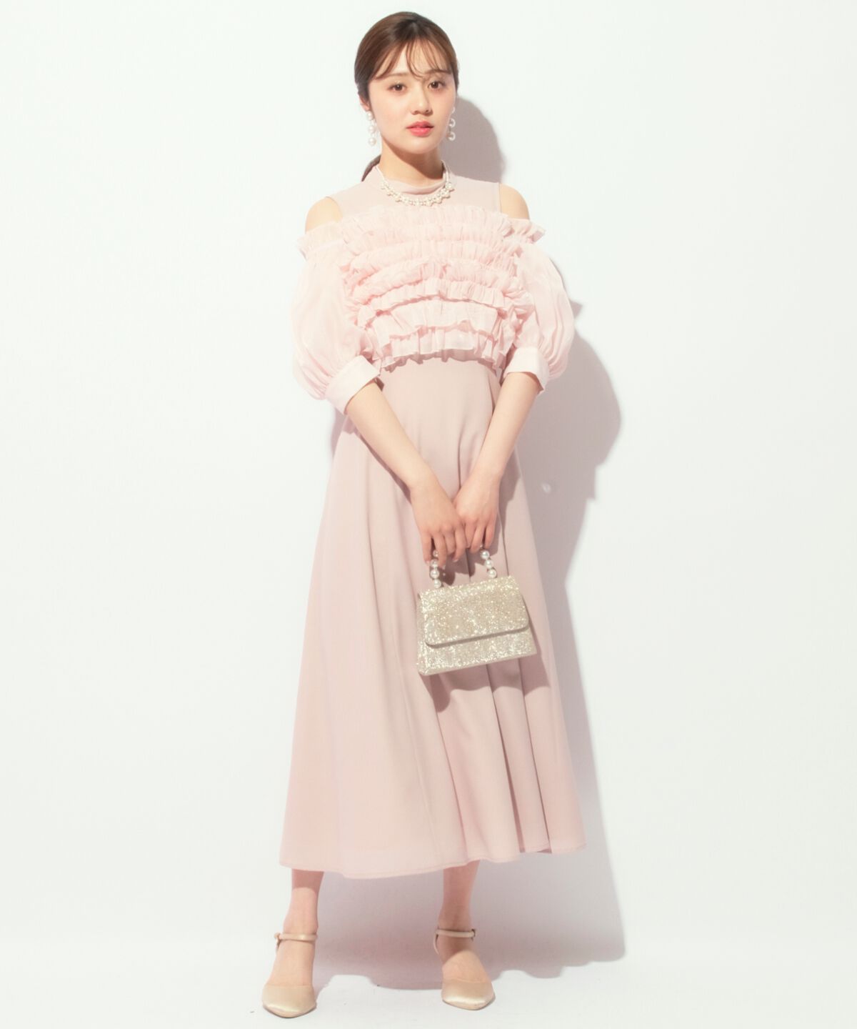 WILLSELECTION「オフショル袖ボリュームドレス」|ドレス|