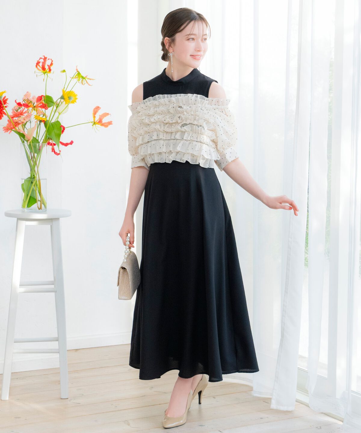 WILLSELECTION「オフショル袖ボリュームドレス」|ドレス|