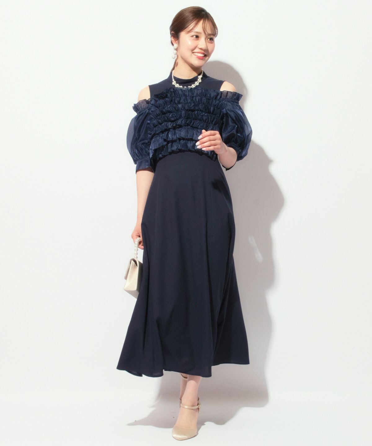 WILLSELECTION「オフショル袖ボリュームドレス」|ドレス|