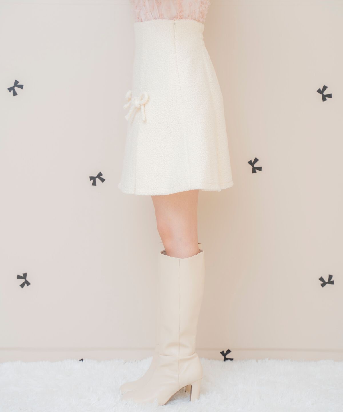 WILLSELECTION「ボックスタックボアミニスカート」|フレア|