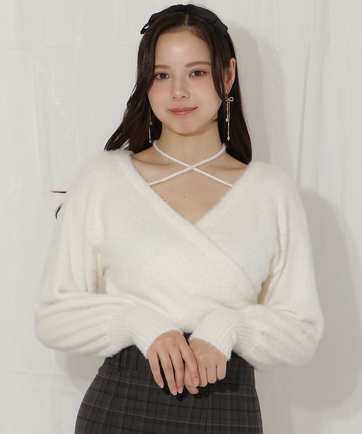 WILLSELECTION「クロスネックカシュクールフェザーニット」|ニット・セーター|