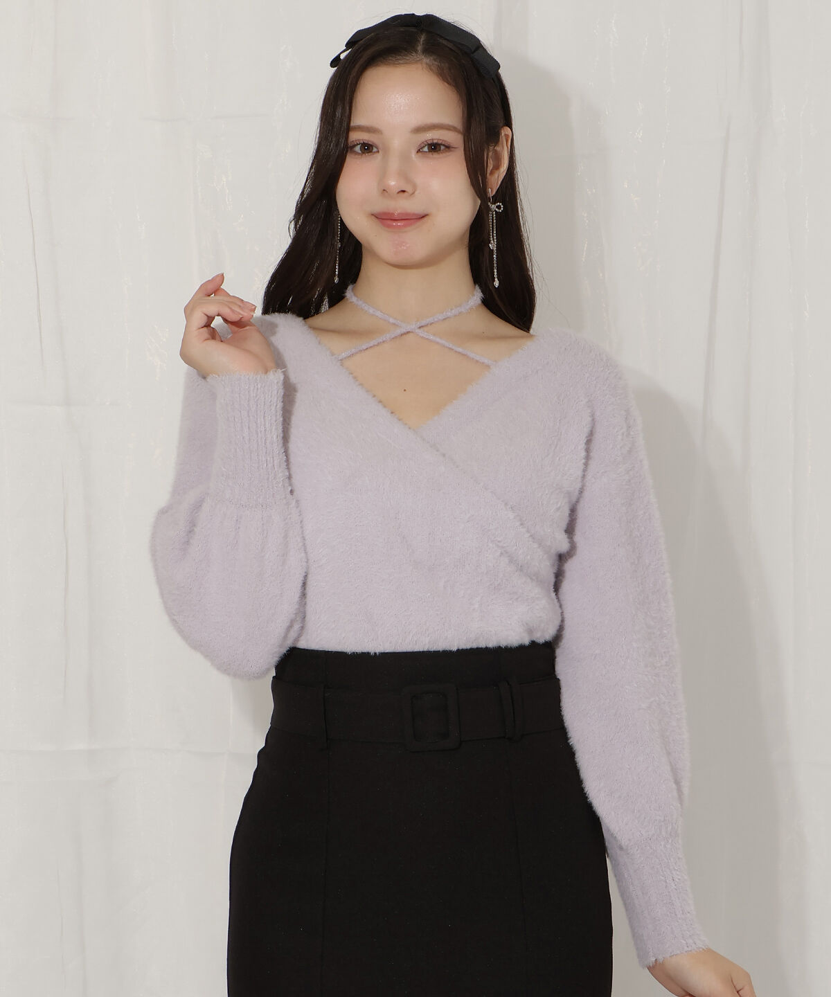 WILLSELECTION「クロスネックカシュクールフェザーニット」|ニット・セーター|