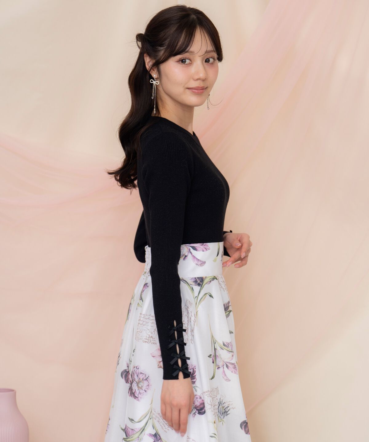 WILLSELECTION「袖リボンボトルネックニット」|ニット・セーター|