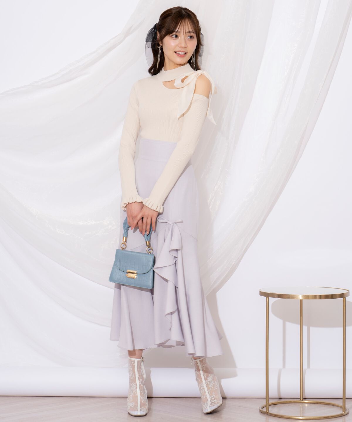 WILLSELECTION「リボンラッフルマーメイドスカート」|フレア|