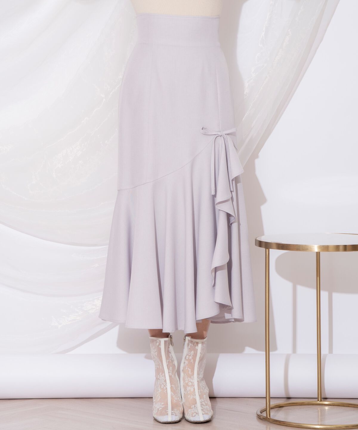 WILLSELECTION「リボンラッフルマーメイドスカート」|フレア|