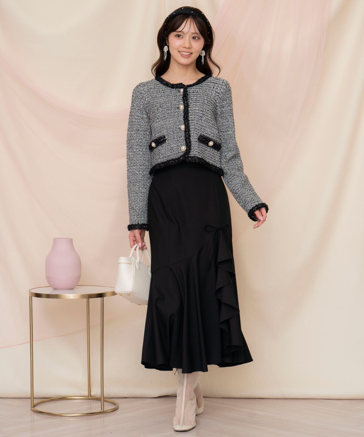 WILLSELECTION「リボンラッフルマーメイドスカート」|フレア|