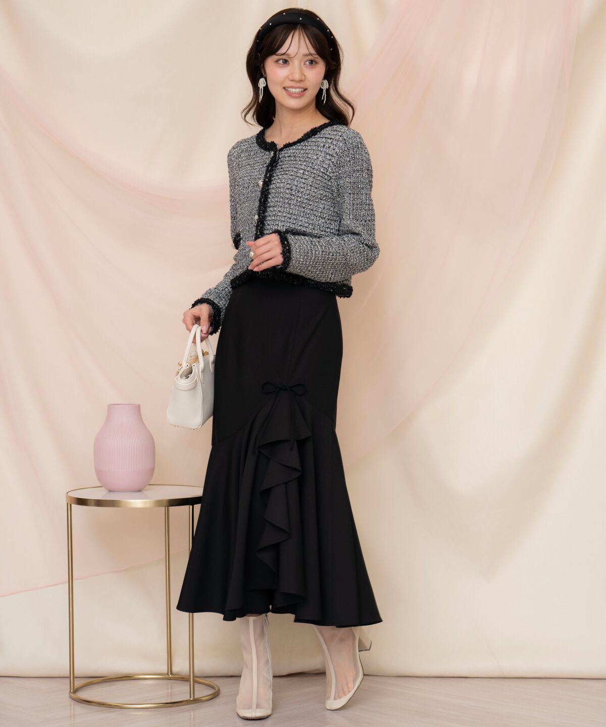 WILLSELECTION「リボンラッフルマーメイドスカート」|フレア|