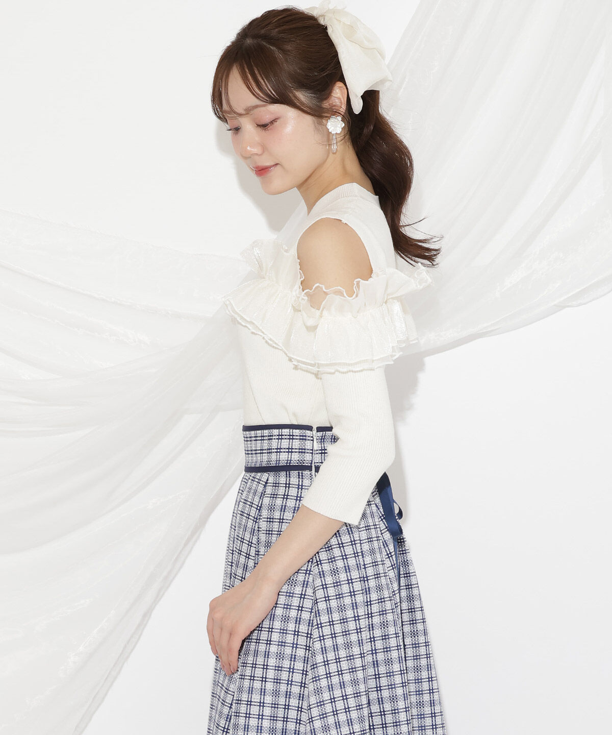 WILLSELECTION「フリルドッキングリブニット」|ニット・セーター|