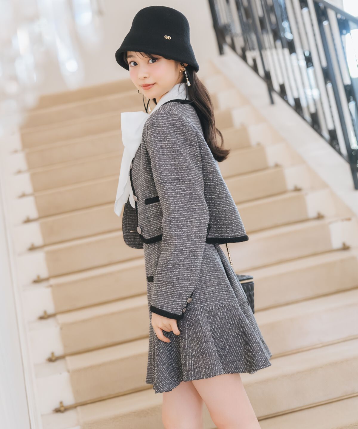 WILLSELECTION「ブレードデザインツイードミニスカート」|フレア|