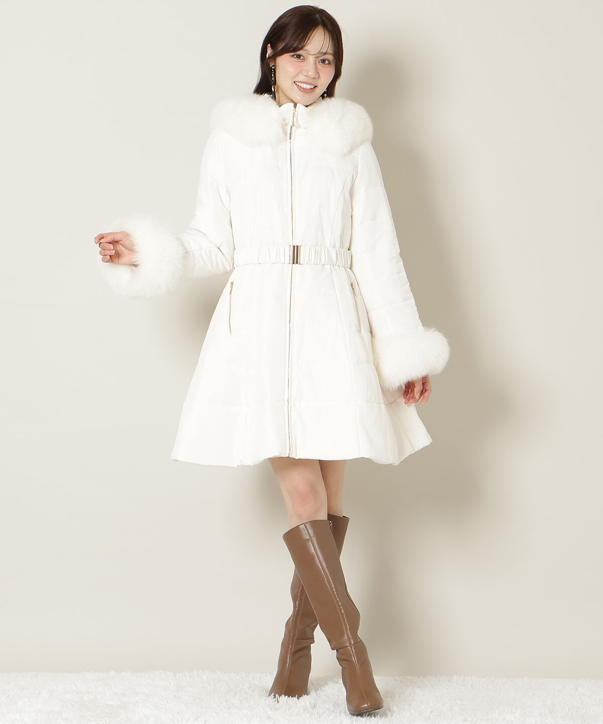 WILLSELECTION「フォックスファーキルティングフレアコート」|その他|