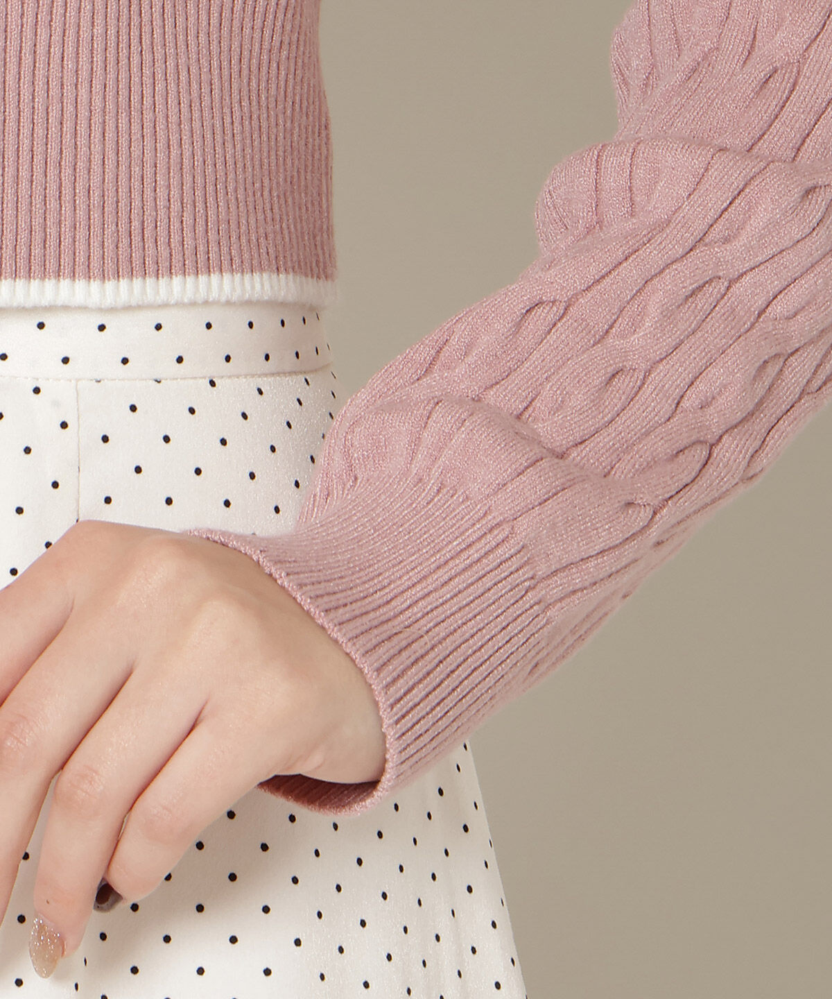 WILLSELECTION「フリルレイヤードケーブルニット」|ニット・セーター|