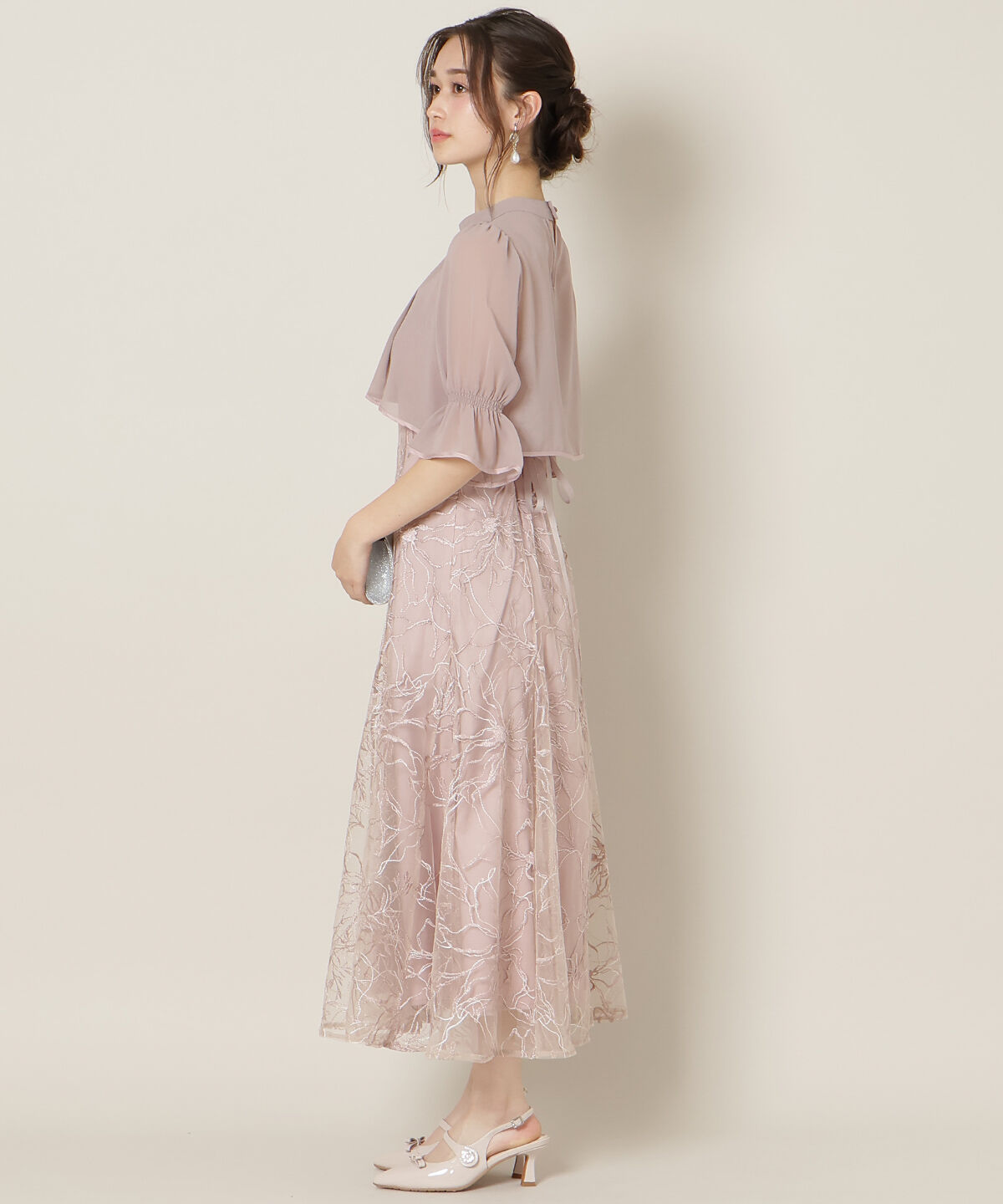 WILLSELECTION「フロントスリットフレアブラウス&times;フレアレースキャミワンピース」|ドレス|