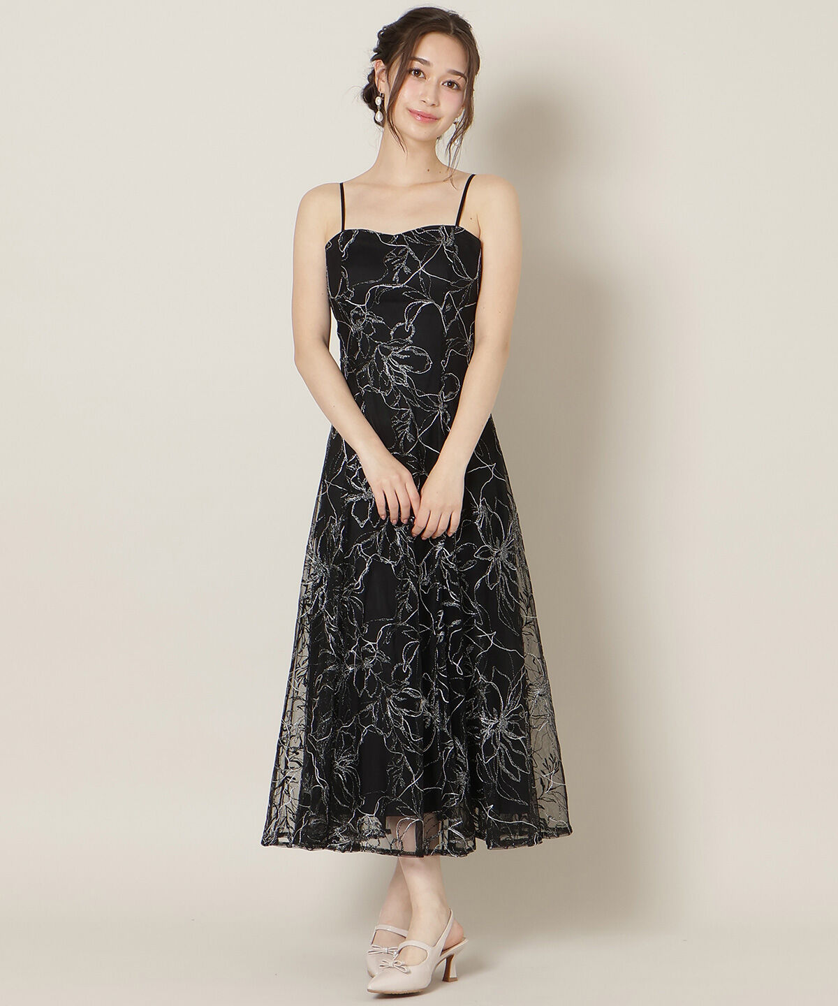 WILLSELECTION「フロントスリットフレアブラウス&times;フレアレースキャミワンピース」|ドレス|