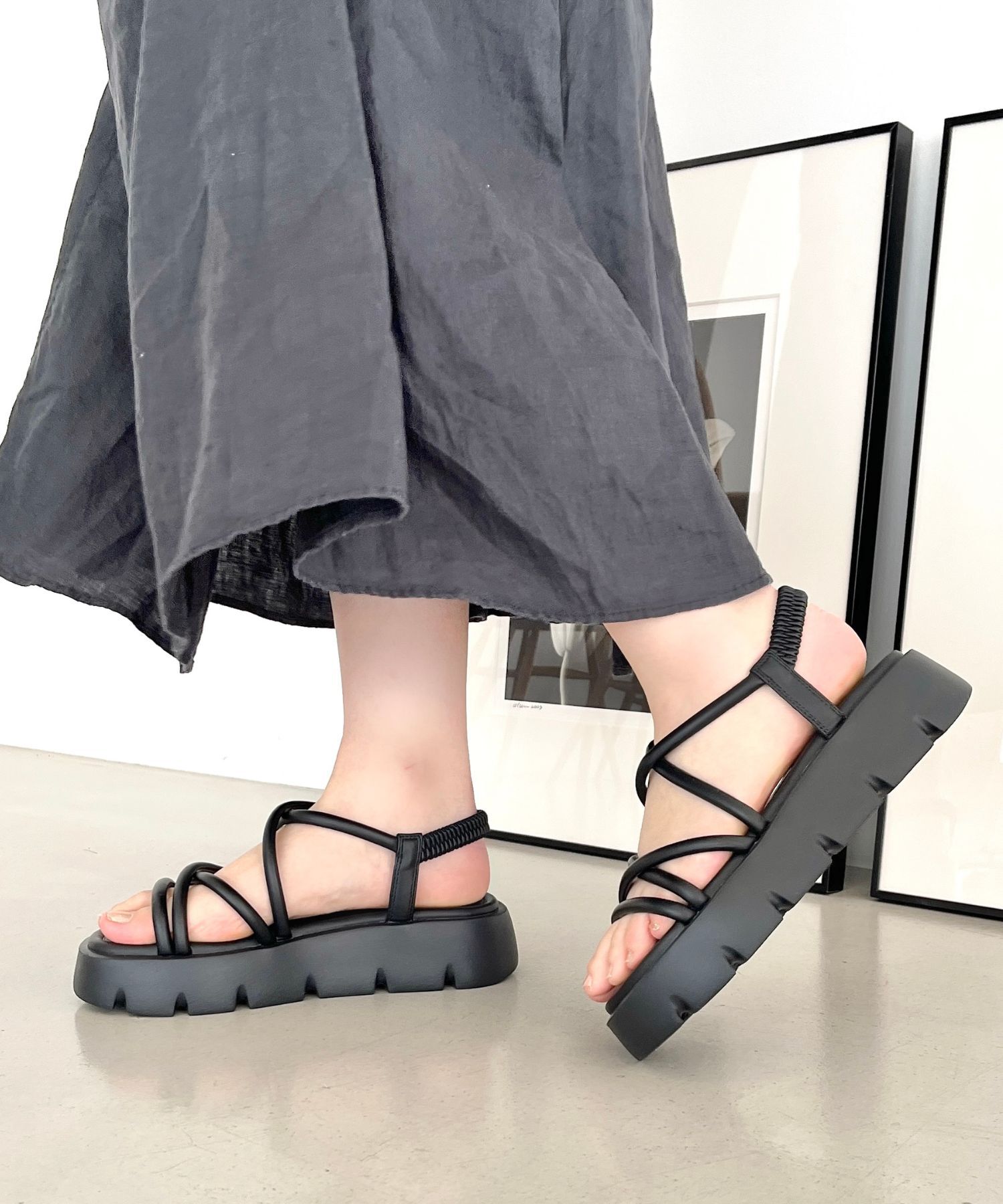 ORiental TRaffic「【アウトレット価格】チューブストラップ厚底サンダル/41218 人気 売れてる サンダル 厚底」|サンダル|