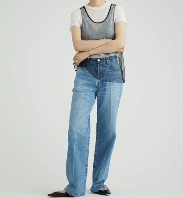 AEWEN MATOPH「＜AEWEN MATOPH＞チュール イミテーションパール ノースリーブブラウス」|シャツ・ブラウス|