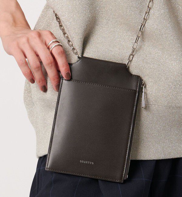 UNITED ARROWS「【別注】＜ORSETTO＞COLLANA チェーンショルダー」|モバイルケース|DK.BROWN