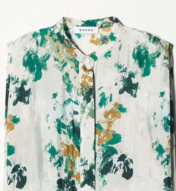 UNITED ARROWS「＜SACRA＞フローラプリント ノースリーブブラウス」|シャツ・ブラウス|