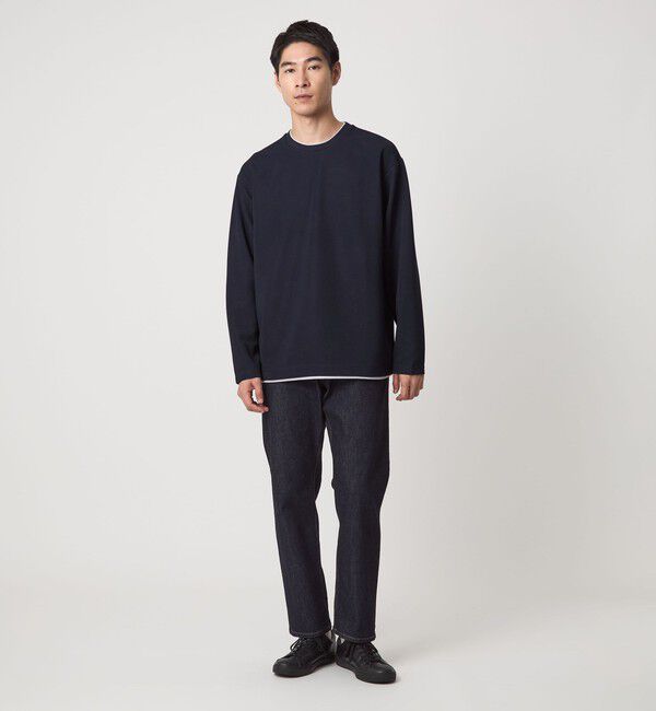 UNITED ARROWS green label relaxing「【WEB限定】リップル フェイクレイヤード ロングスリーブ Tシャツ -吸水速乾・抗菌-」|Tシャツ・カットソー|