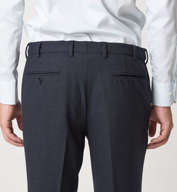 UNITED ARROWS green label relaxing「A+ TWPU バーズアイ スリム アジャスター スラックス -ウォッシャブル・ストレッチ-」|スラックス|