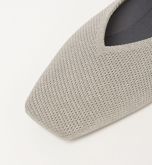 UNITED ARROWS green label relaxing「ウェルネス ニット スクエアVカット シューズ 撥水 ウォッシャブル」|バレエシューズ|