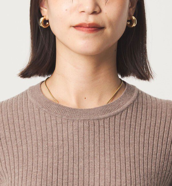 UNITED ARROWS green label relaxing「【WEB限定】＜at ease＞ソデサキ バイカラー プルオーバー ニット ウォッシャブル」|ニット・セーター|