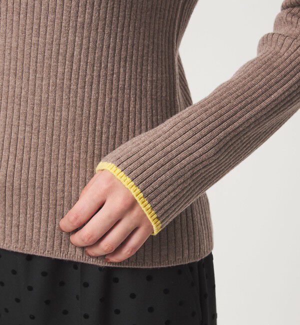 UNITED ARROWS green label relaxing「【WEB限定】＜at ease＞ソデサキ バイカラー プルオーバー ニット ウォッシャブル」|ニット・セーター|