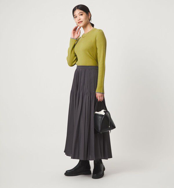 UNITED ARROWS green label relaxing「【WEB限定】＜at ease＞ソデサキ バイカラー プルオーバー ニット ウォッシャブル」|ニット・セーター|