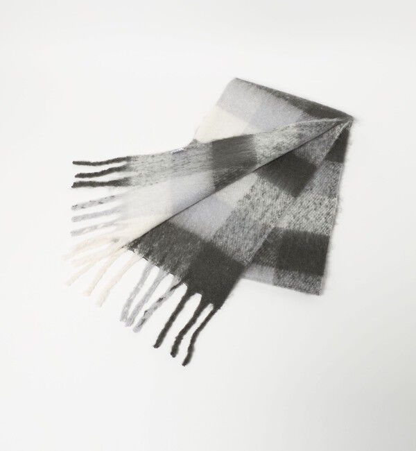 UNITED ARROWS green label relaxing「GLR ブラッシュド ブロック マフラー」|マフラー|MD.GRAY