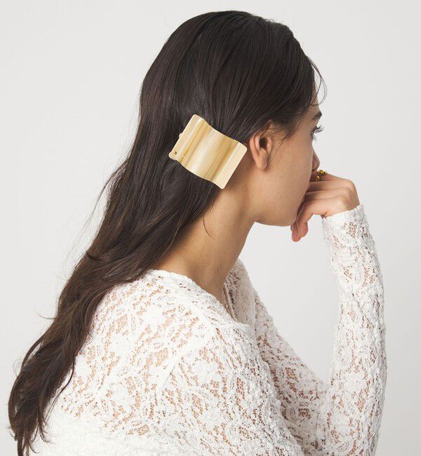 UNITED ARROWS green label relaxing「【WEB限定】スクエアマーブル ヘアクリップ」|ヘアバンド|