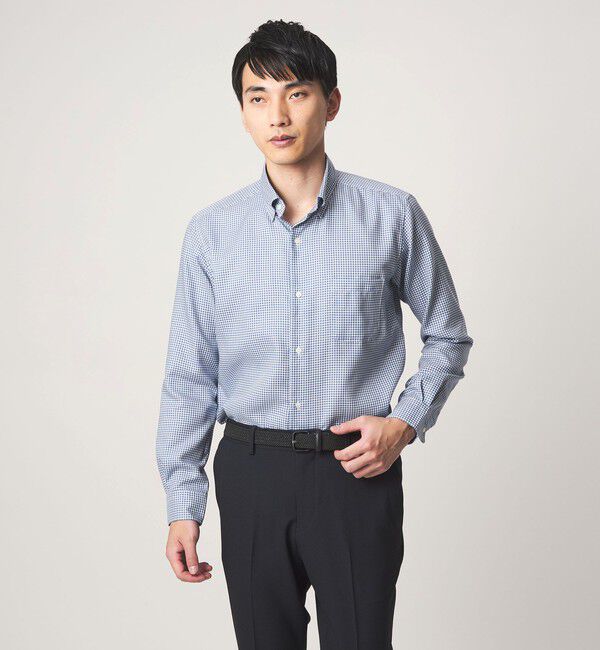 UNITED ARROWS green label relaxing「エブリット コットンオックス ギンガムチェック スナップ ボタンダウン シャツ -イージーアイロン-」|シャツ・ブラウス|COBALT