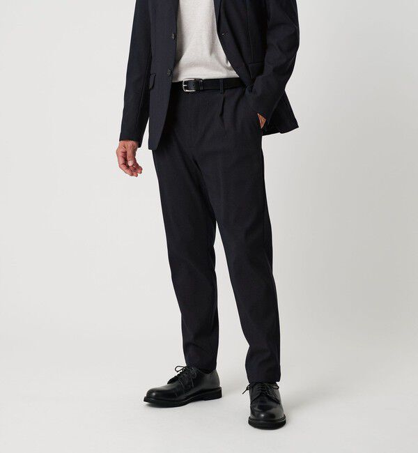 BEAUTY&YOUTH UNITED ARROWS「リサイクル ポリエステル 1プリーツ テーパード パンツ NO.3 セットアップ対応 ウォッシャブル」|チノ|NAVY