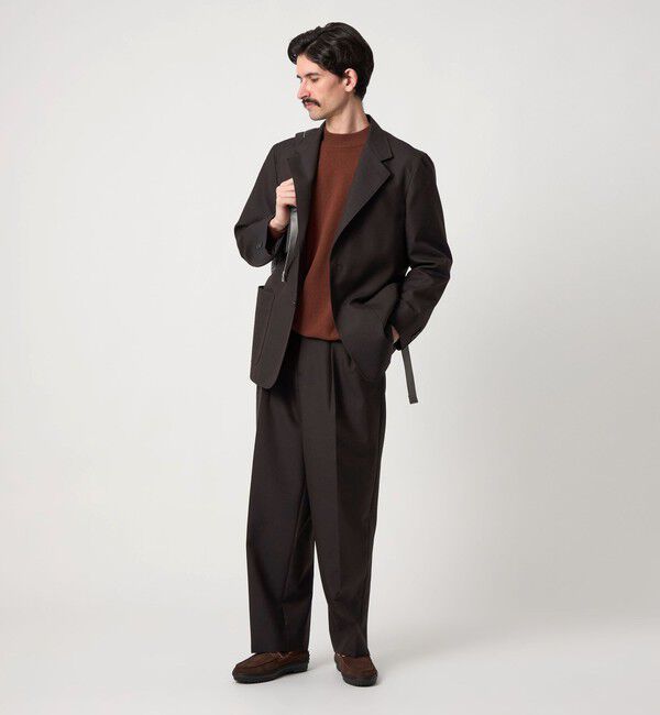 STEVEN ALAN「＜Steven Alan＞ ウール オックスフォード イン ツープリーツ ドレス トラウザーズ」|スラックス|