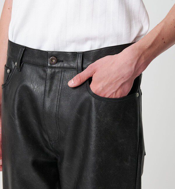 MONKEY TIME「レザーライク 5P パンツ」|チノ|