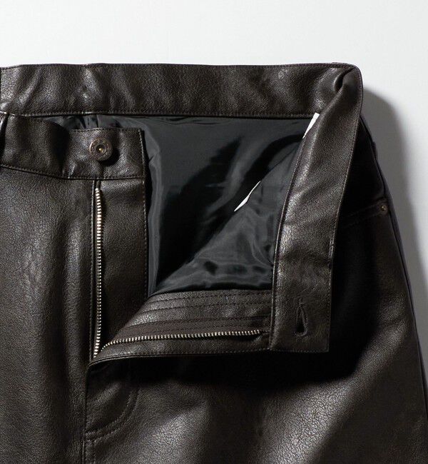 MONKEY TIME「レザーライク 5P パンツ」|チノ|