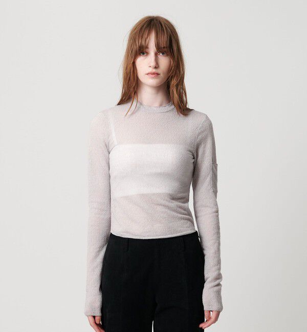 ATTISESSION「＜ATTISESSION＞シアー ジャガード バックオープン プルオーバー トップス 」|その他|