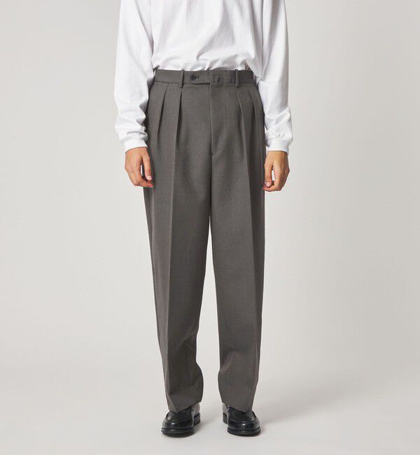 STEVEN ALAN「＜Steven Alan＞ ウール オックスフォード イン ツープリーツ ドレス トラウザーズ」|スラックス|