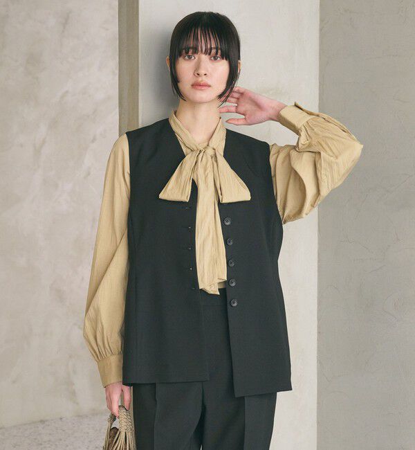 BEAUTY&YOUTH UNITED ARROWS「【WEB限定 Wardrobe DAILY MINIMAL】メランジ ペプラムベスト ウォッシャブル」|ベスト・ジレ|