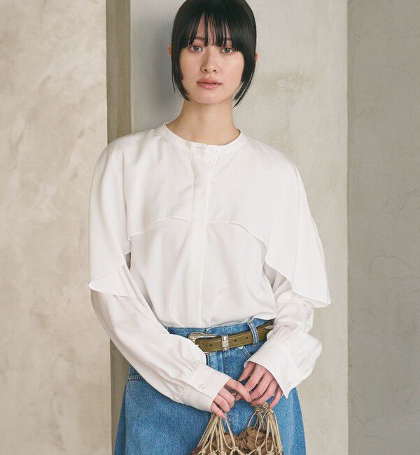 BEAUTY&YOUTH UNITED ARROWS「【WEB限定 Wardrobe DAILY MINIMAL】フリルレイヤーブラウス ウォッシャブル」|シャツ・ブラウス|WHITE