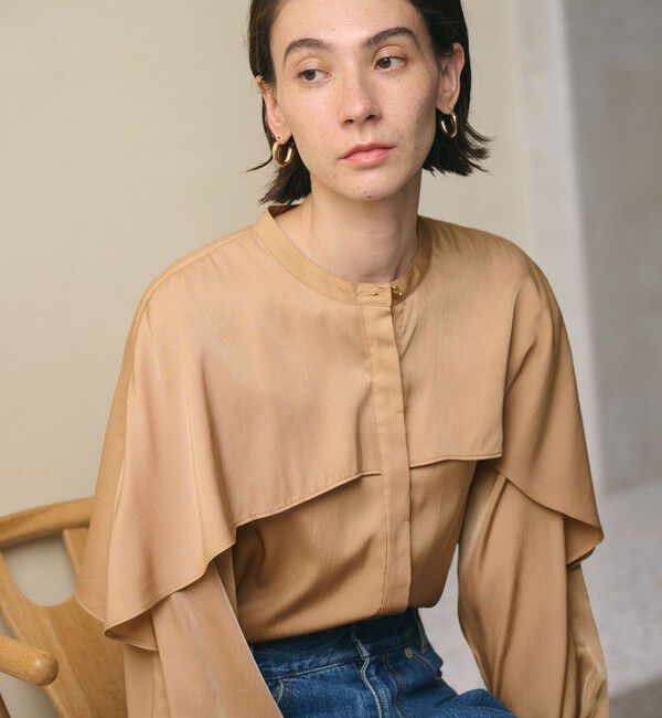 BEAUTY&YOUTH UNITED ARROWS「【WEB限定 Wardrobe DAILY MINIMAL】フリルレイヤーブラウス ウォッシャブル」|シャツ・ブラウス|