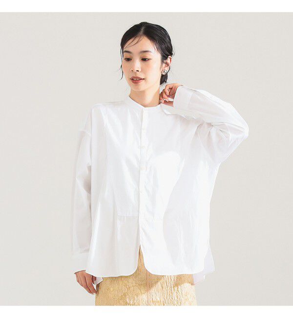 Demi-Luxe BEAMS 「TICCA / ノーカラー ビブヨーク シャツ」|シャツ・ブラウス|