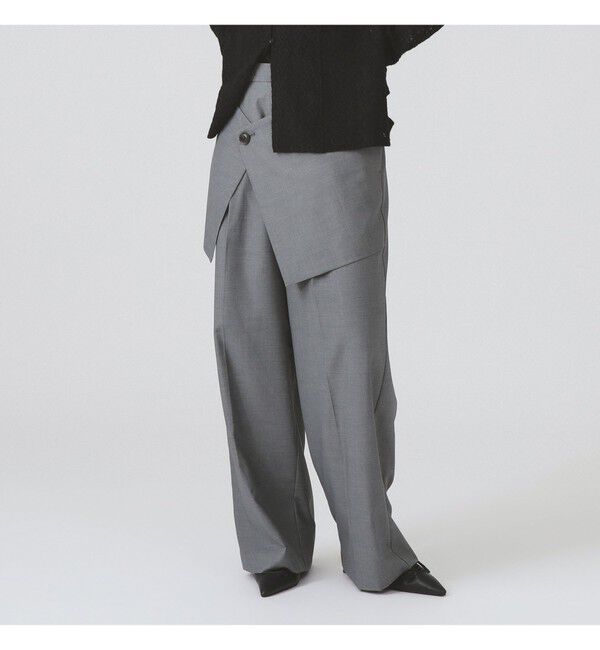 Ray BEAMS 「フロント ラップ ワイド パンツ」|チノ|