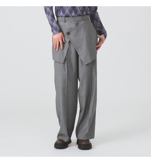 Ray BEAMS 「フロント ラップ ワイド パンツ」|チノ|