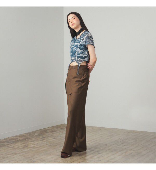 Ray BEAMS 「フロント ラップ ワイド パンツ」|チノ|