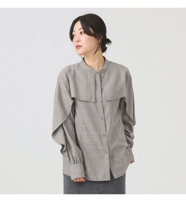 Ray BEAMS 「RBS / バンドカラーケープ ブラウス」|シャツ・ブラウス|