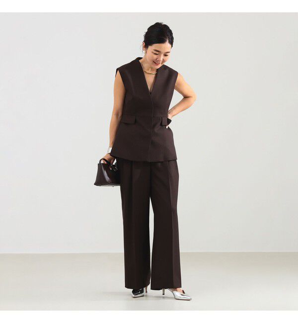 Demi-Luxe BEAMS 「エディター東原妙子 &times; Demi-Luxe BEAMS / ツイル ペプラム ジレ」|ダウン|