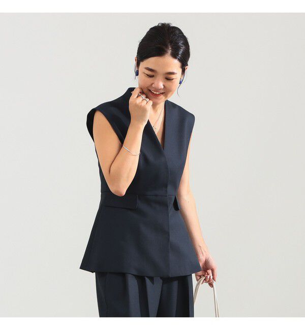 Demi-Luxe BEAMS 「エディター東原妙子 &times; Demi-Luxe BEAMS / ツイル ペプラム ジレ」|ダウン|