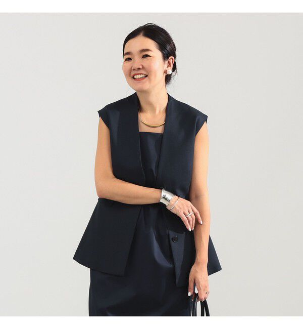 Demi-Luxe BEAMS 「エディター東原妙子 &times; Demi-Luxe BEAMS / ツイル ペプラム ジレ」|ダウン|